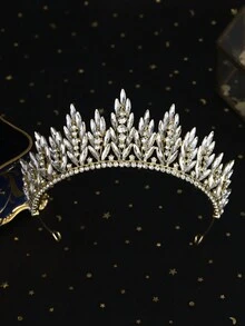 1pc Tiaras And Crowns For Women Wedding Tiara For Bride Rhinestone Queen Crown Crystal Costume Hair Accessories For Birthday Prom Quinceanera Celebration - Multicolor - View 17