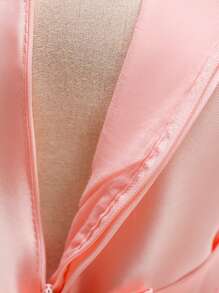 Váy phồng không tay bằng vải tuyn satin nơ trơn màu dành cho bé gái, đầm dự tiệc trang trọng thanh lịch, không bao gồm băng đô - Màu Hồng baby - Xem 8