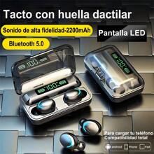 Auriculares inalámbricos intraaurales Bluetooth F9-5 TWS con control táctil, resistencia al agua IPX7, cancelación de ruido y pantalla digital con luz LED. - Negro - Ver 7