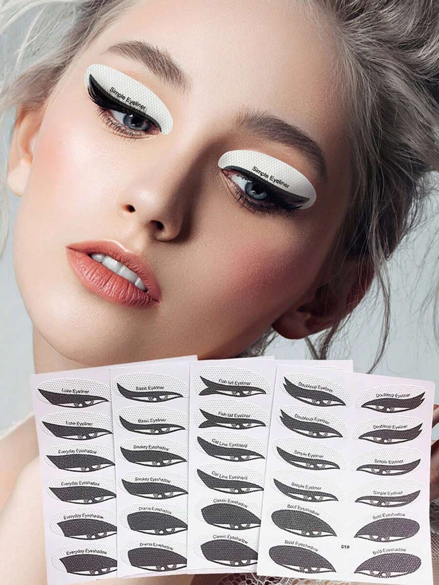 4/12 dụng cụ trang điểm mắt thoáng khí, bao gồm phấn mắt, kẻ mắt, miếng dán nối mi - trắng - Xem 1