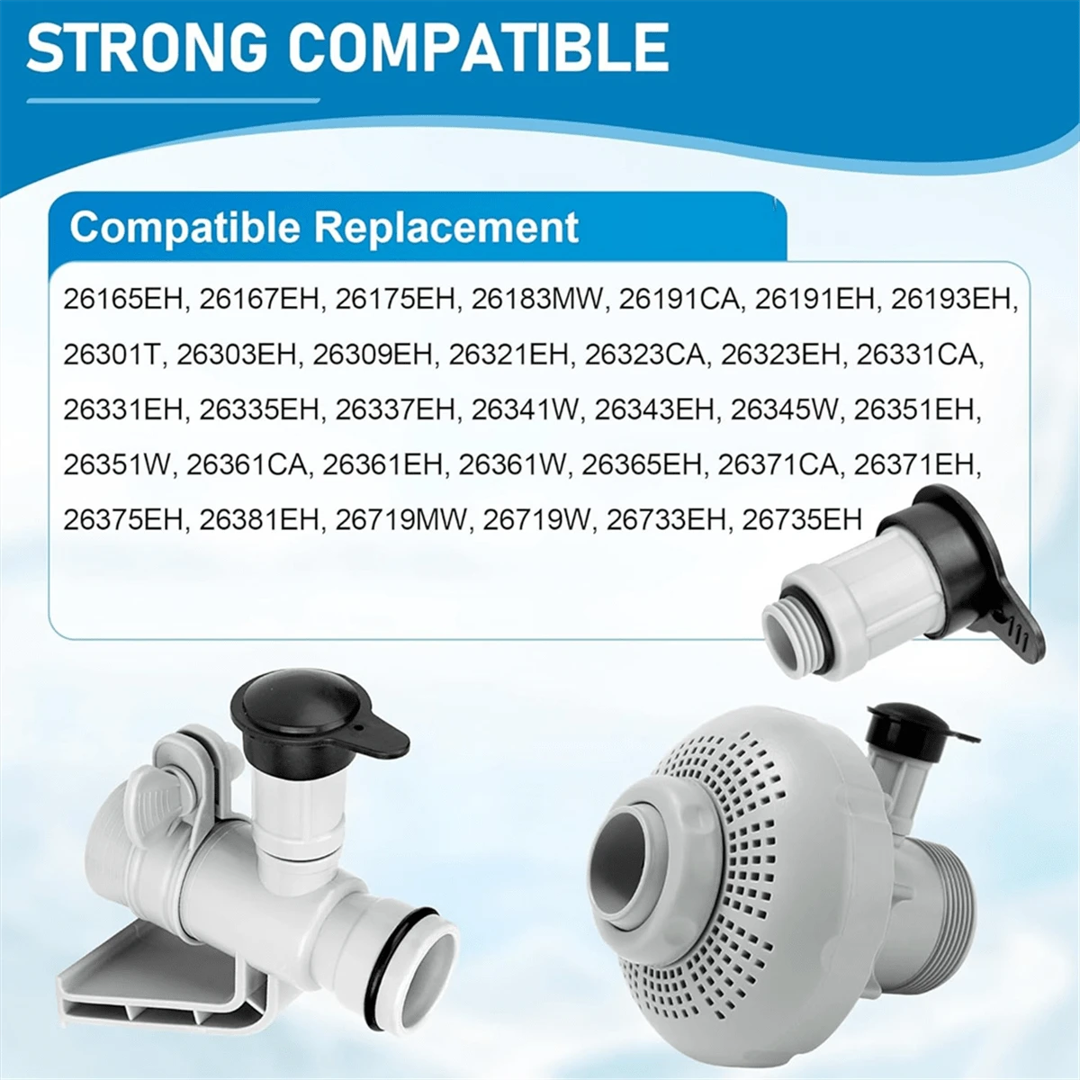 12363 12373 Air Jet Valve & Cap Fit For Above Ground Pool Inlet