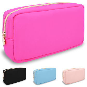 Nylon Small Makeup Bag For Purse, Cute Preppy Makeup Bag Cosmetic Zipper Pouch Purse, Waterproof Portable Travel Toiletry Bag Coin Pouch Clutch Makeup Brush Bag Organizer Storage For Women Girls,Holiday Gifts,School Supplies Make Up Bag
