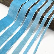 6-38mm Sky Blue Color Single Sided Velvet Ribbon Christmas Ribbon Jewelry Display Packaging Flower Gift Packaging Bow DIY Party Decoration Valentines - Sky Blue - View 11