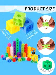 100pcs/Box DIY Children Building Blocks Toys, Creative Assembly Magic Square Plastic Cubes Montessori Educational Toys, Mathematic Connection Cubes For 3-6 Year Old Boys Girls, With Storage Box