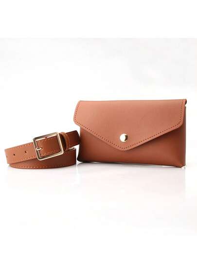 1pc Solid Color PU Leather Fashion Minimalist Waist Bag/Fanny Pack For Mobile Phone, Keys, Suitable For University Students, Women, Work, Daily, Dating, Traveling, Holiday, Also Gift For Boyfriend/Girlfriend, Mom, Birthday