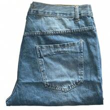 MEN'S RIPPED JEANS BERMUDA WITH LYRA SLIM MODEL BERMUDA WITH DYEJET FAST SHIPPING - 藍色 - 查看 3