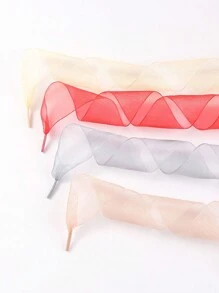 2 件蕾丝雪纺鞋带丝绸多功能冰淇淋色鞋带（120 厘米/47.24 英寸）适用于女士男士运动鞋、休闲鞋、白鞋 - 120cm/47.24inch - 查看 4