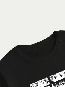 Camiseta Haikyu Karasuno Volleyball Team Blusa Unissex Camisa Masculino Algodão - Preto - Visão 5