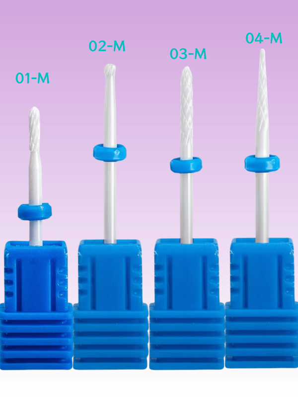 Conjunto de brocas profissionais para unhas - Pontas de cerâmica para polimento de unhas para esfoliação e alisamento de unhas - Pontas para polimento de unhas e acessórios para máquinas