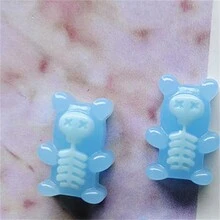 30 件/包万圣节个性化可爱宠物黑猫紫色骷髅熊心幽灵树脂 3D 美甲饰品装饰卡通小尺寸小猫骷髅熊皇冠领带幽灵手工 DIY 手机壳电脑配件批量供应 - 彩色 - 查看 9