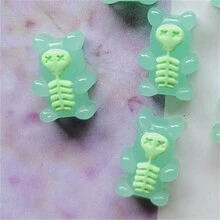 30 件/包万圣节个性化可爱宠物黑猫紫色骷髅熊心幽灵树脂 3D 美甲饰品装饰卡通小尺寸小猫骷髅熊皇冠领带幽灵手工 DIY 手机壳电脑配件批量供应 - 彩色 - 查看 6