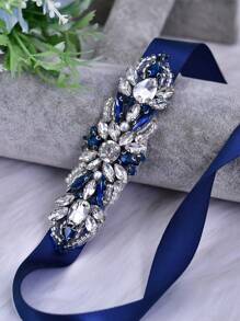 1 件伴娘礼服腰带，手工玻璃水晶装饰腰带，婚纱配饰，莫兰迪色 - A - 查看 6