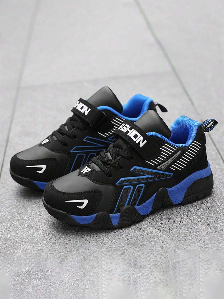 1pair Kids Unisex Lightweight ShockAbsorbing Patchwork Leather Casual