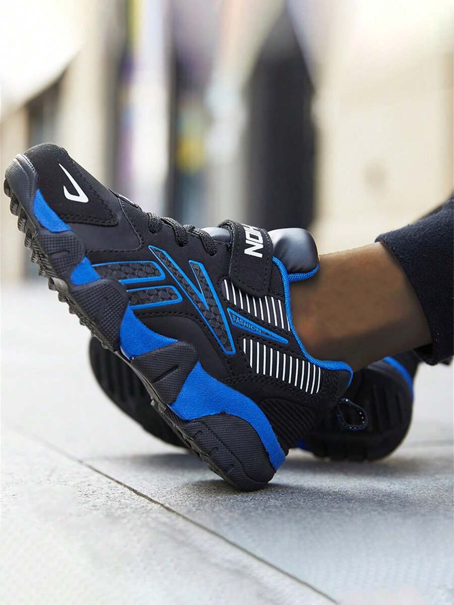 1pair Kids Unisex Lightweight ShockAbsorbing Patchwork Leather Casual