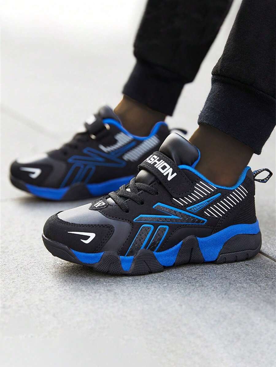 1pair Kids Unisex Lightweight ShockAbsorbing Patchwork Leather Casual