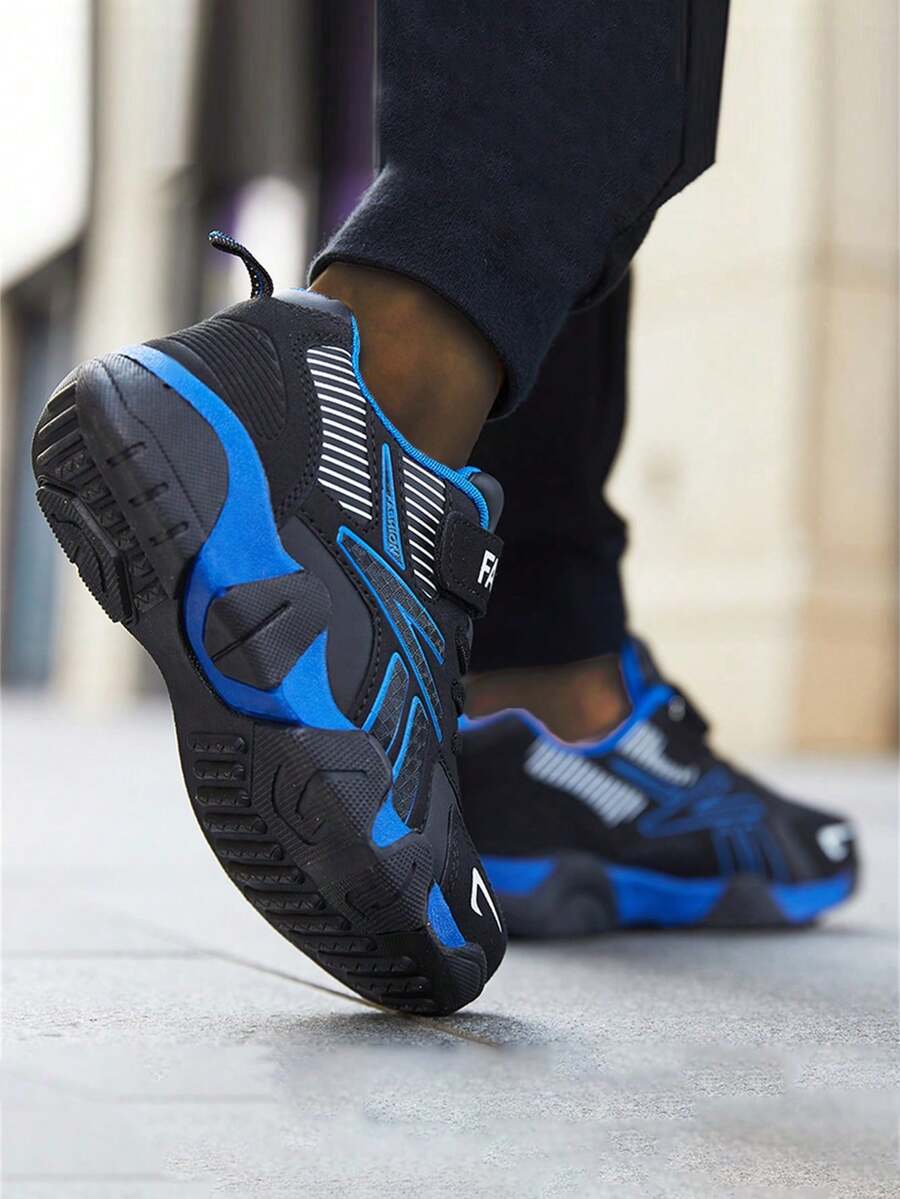 1pair Kids Unisex Lightweight ShockAbsorbing Patchwork Leather Casual