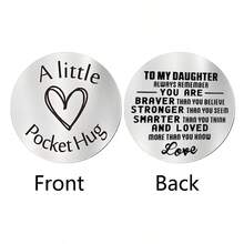 1pc To My Daughter Khắc laser hai mặt Pocket Hug Móc khóa bằng thép không gỉ Phụ kiện quà tặng sinh nhật Giáng sinh - Nhiều màu - Xem 1