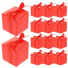 50/100/150 Pack Gift Boxes 2.1x2.1x2.1 Inch Candy Boxes Red Gift Boxes With Ribbons For Birthday Wedding Anniversary Christmas Halloween Party Supplies - 50 - 查看 9