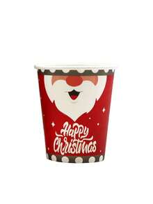 10 chiếc, Bộ đồ ăn dùng một lần cho tiệc Giáng sinh, Đĩa giấy, Cốc giấy 9 Oz - 5 Thiết kế ngày lễ, Cốc giấy chịu lực cho lễ kỷ niệm ngày lễ, Đồ trang trí bữa tối ngày lễ - Nhiều màu - Xem 17