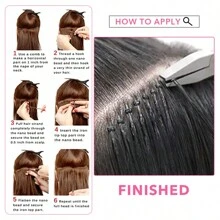 1g/Strand 50g/Pack Nano Ring Human Hair Extension Pre Bonded Nano Tip Remy Hair Extensions Micro Nano Rings Beads Hairpiece Silky Straight 18 22 Inch - P27/613# - View 7