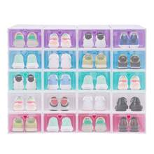 20 Pack Shoe Boxes Stackable Sneaker Storage Container 5-Color Foldable Shoes Organizer For Closet Hallway Bedroom Entryway - Multicolor - View 1