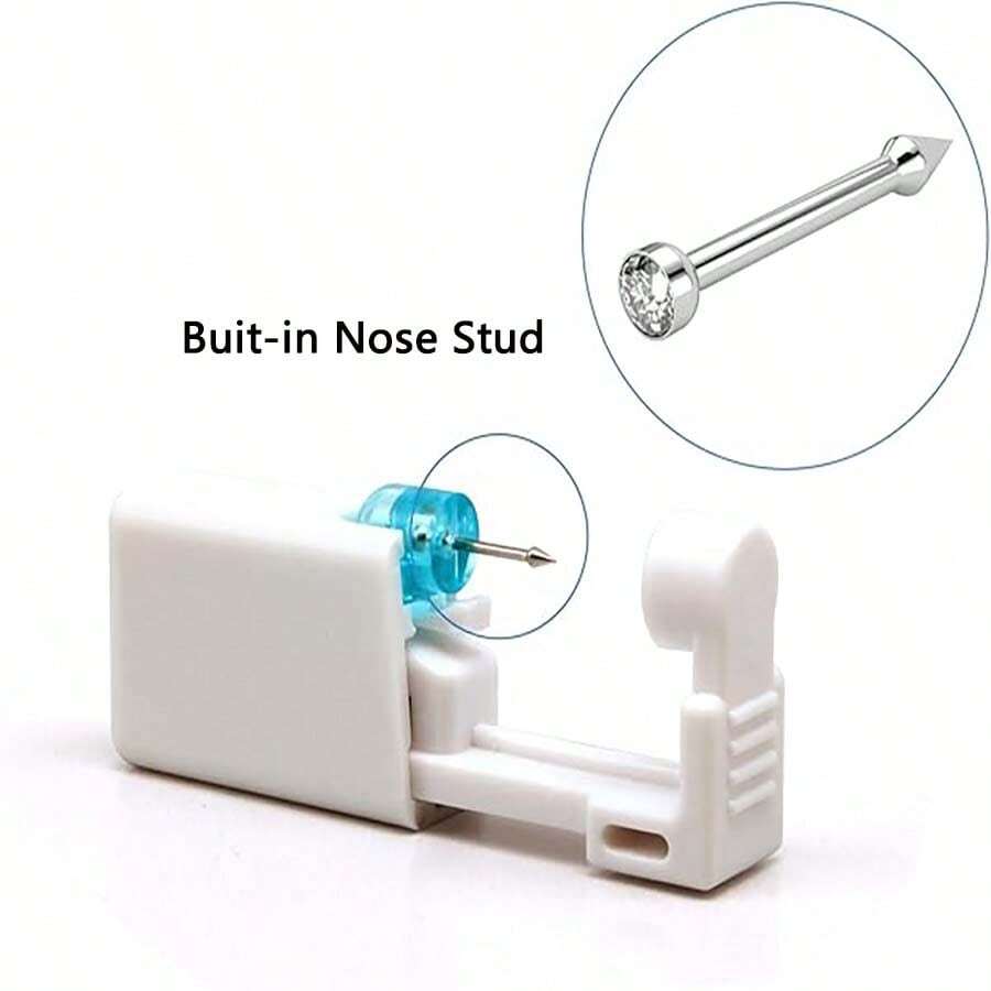 3PCS Disposable Self Nose Piercing Gun With BuiltIn Stainless Steel