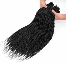 Crochet Hair Senegalese Twist 10/14/18 Inch 1/6 Packs Jumbo Crochet Havana Twist Hair For Pre Looped 2X Knotless Twist Crochet Hair , 1B - Black - View 6