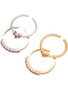 Set de 4 anillos ajustables con diseño de mariposa y corazón de cristal en tonos dorado y plateado, joyería para niña