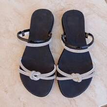 Women's Comfortable Flat Sandal With Rhinestones - màu đen - Xem 2