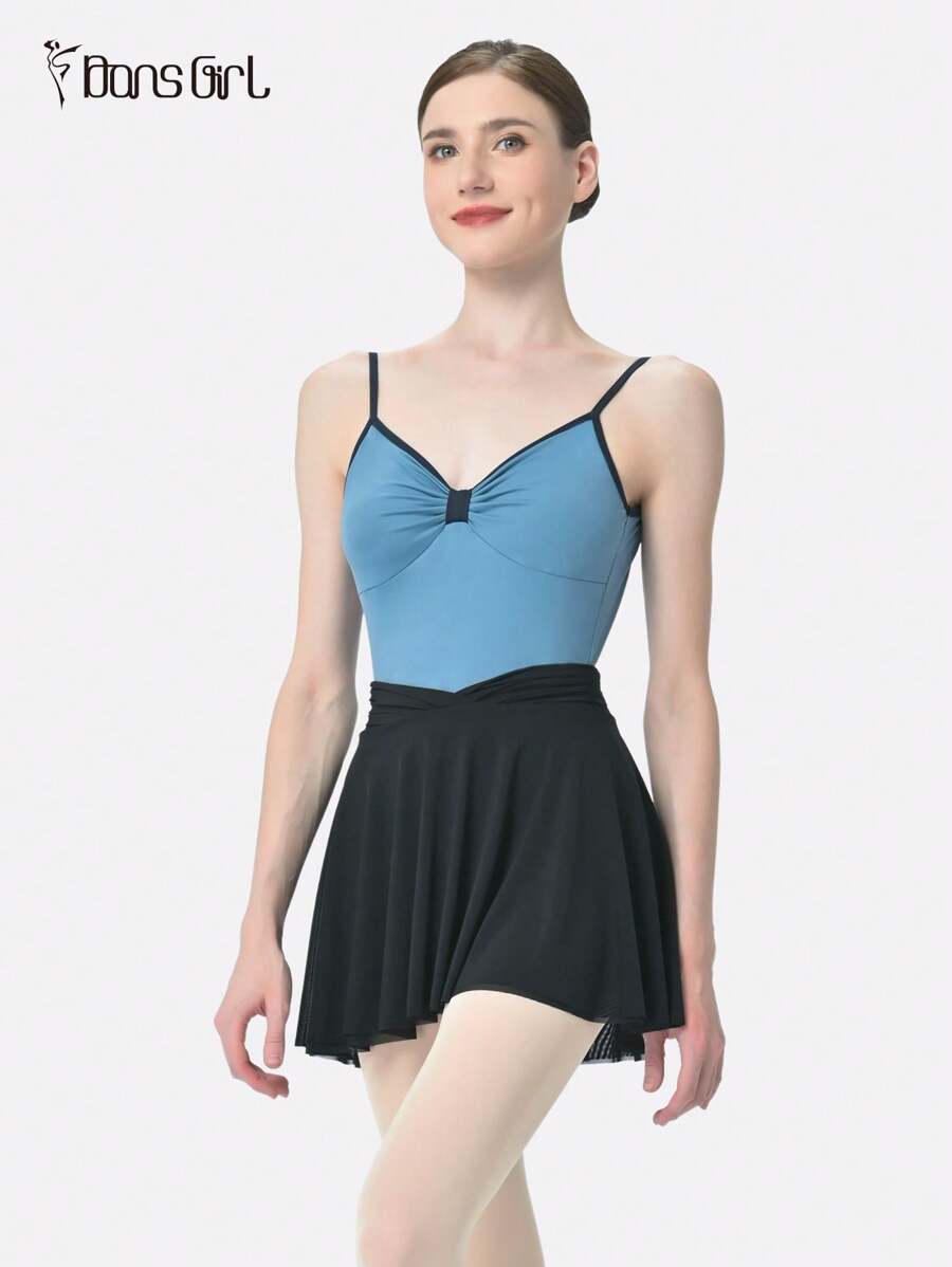 Váy ba lê dáng xòe dài ngang gối DonsGirl dành cho nữ, chất liệu vải lưới mềm mại, co giãn, thiết kế eo khoét, phù hợp cho trang phục ba lê và cổ vũ.