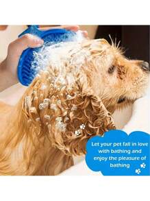 2 件装宠物 TPR 沐浴刷、猫按摩刷、狗沐浴手套、硅胶清洁橡胶沐浴梳、可调节、按摩沐浴免洗手套，适用于长毛和短毛的狗和猫 - 彩色 - 查看 5