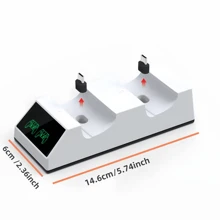 兼容控制器充电站、2 个 USB-C 高速适配器、兼容/超薄控制器游戏手柄充电站 - 彩色 - 查看 2