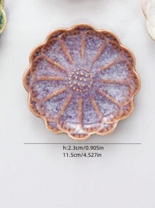 1 szt. Ceramiczna taca do przechowywania, Nordic Creative Reactive Glaze w stylu japońskim, wysokiej klasy, elegancka, gradientowa, płaska miska w kształcie kwiatu lotosu, odpowiednia do hoteli, sklepów jubilerskich, restauracji, biur, wystaw, kuchni, salonów, łazienek, wystroju wnętrz, biżuterii, akcesoriów do włosów, artykułów codziennego użytku, zapachów, mydła, powrotu do szkoły