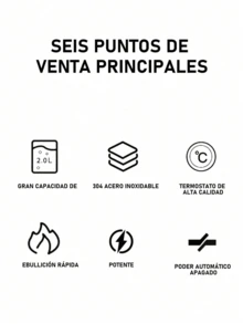 Hervidor eléctrico de vidrio transparente con luz LED 2.0L de agua hirviendo apagado automático - Tipo de Enchufe A USA (110-127V) - Ver 9