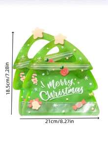 5 Túi đựng hình cây thông Noel sáng tạo, đồ ăn nhẹ Giáng sinh, bánh quy, kẹo, túi quà trái cây hòa bình, món quà Giáng sinh ấm áp, làm quà tặng cho bạn bè và gia đình. - màu xanh lá - Xem 2