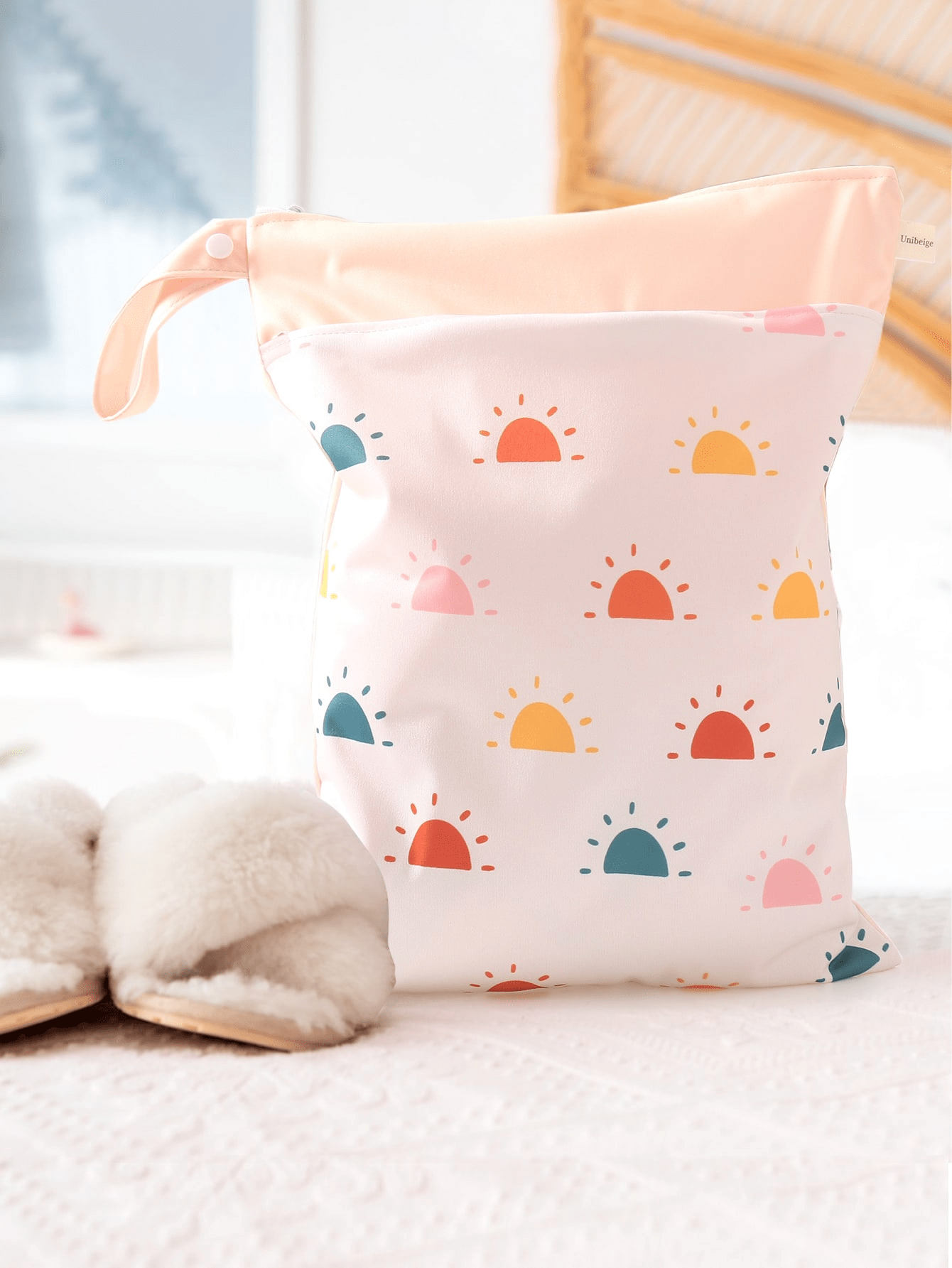 Rainbo&Iris 1pc Cactus Pattern Waterproof Wet & Dry Separated Bag For