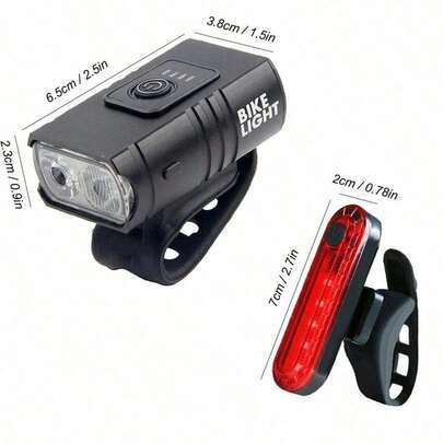 Đèn trước xe đạp có thể sạc lại qua USB, đèn pha xe đạp 6 chế độ và bộ đèn hậu 4 chế độ, đèn xe đạp siêu sáng, đèn trước và sau xe đạp chống nước, thích hợp cho việc đi đường trường, leo núi và ban đêm.