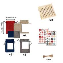 Christmas Advent Calendar 2025, 24 Days Burlap Hanging Advent Calendars Garland Gift Bags Sacks DIY Xmas Countdown Christmas Decorations For Wall Home Office Noel Birthday