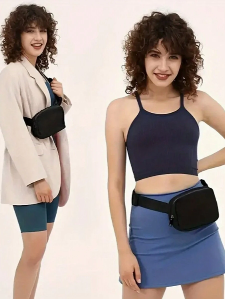 1 时尚大容量横式户外运动休闲腰包跑步健身斜挎包轻便瑜伽胸包四季多功能韩版腰包 - 彩色 - 查看 1