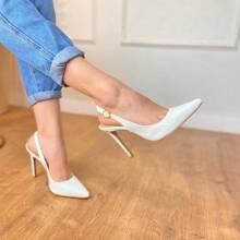 Women's Open Toe Pumps With 11cm Thin Heel Angela Galvão 2 - White - View 3