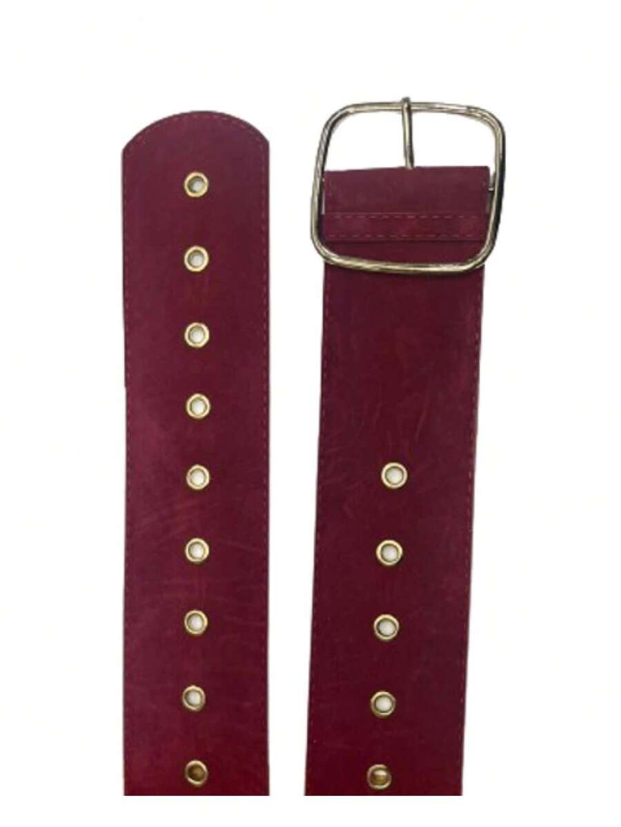 Women's Belt With Holes In Gold Metal Colors Thick Model MZS-2066 - 紅色 - 查看 1