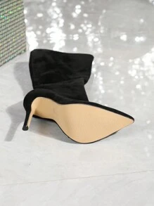 2025 Italian Rome Style Pointy Toe Zip-Up High Heel 12cm Boots, Slim Leg Stylish Versatile Boots For Women
