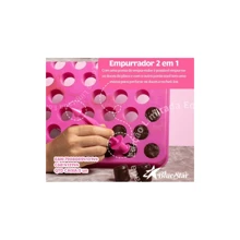 Placa Porcionadora C/ Empurrador 2 em 1 Brigadeiros 15 GRAMAS Bluestar Festas Docinhos Doce Confeitaria - Rosê - Visão 2