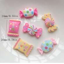 10 piezas de adornos de resina con forma de caramelo surtidos para scrapbooking, manualidades DIY y decoración de teléfonos, tema de alimentos y bebidas - Caboches de dulces coloridos para proyectos creativos