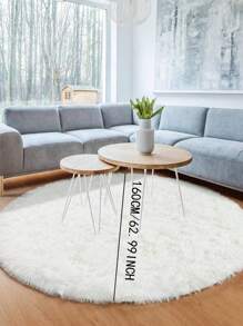 One High-End Fashionable, Simple, Atmospheric, Comfortable, And Soft Silk And Knitted Round Carpet For Living Room, Bedroom, Study - Beige - View 14