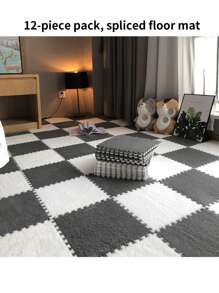 1 套，儿童房地垫装饰，柔软毛绒房间地毯，卧室泡沫连接垫全覆盖，客厅隔音大面积家用地垫，婴儿幼儿节日地板装饰礼物