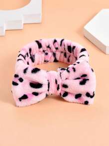 1入組蝴蝶結裝飾浴髮帶柔軟可愛彈性蝴蝶結髮帶適合女士和女孩洗臉頭巾頭飾