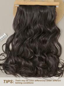 22 件接髮夾 12 件假髮棕色 22 英寸長自然波浪耐熱纖維合成假髮適合女士派對日常使用 - 棕色 - 查看 5