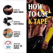 Face And Body Kinesio Tape | Kinesiology Tape For Hyper Sensitive Skin | Gentle Adhesion | 100% Hypoallergenic Water Resistant K Tape | For Thin Skin, Elderly | Gentle To Remove Gym Accessories Gym Bandages Sports Tape - Multicolor - View 5