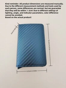 1pc Unisex Anti-Theft Anti-Demagnetization Carbon Fiber RFID Aluminum Alloy Card Holder, Suitable For Gifts And Daily Use - Multicolor - View 2